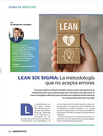 Páginas interiores del artículo sobre Lean Six Sigma para empresas HVAC y refrigeración
